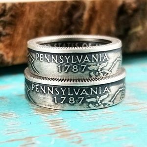 Silver State Quarter Coin Rings